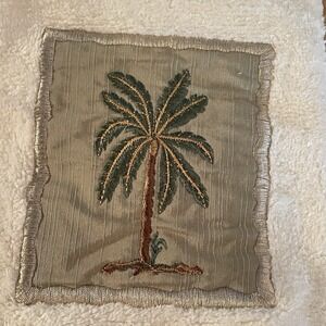 AVANTI BANANA PALM TREES‎ CREAM TROPICAL EMBROIDERED (1) HAND TOWEL TASSELS